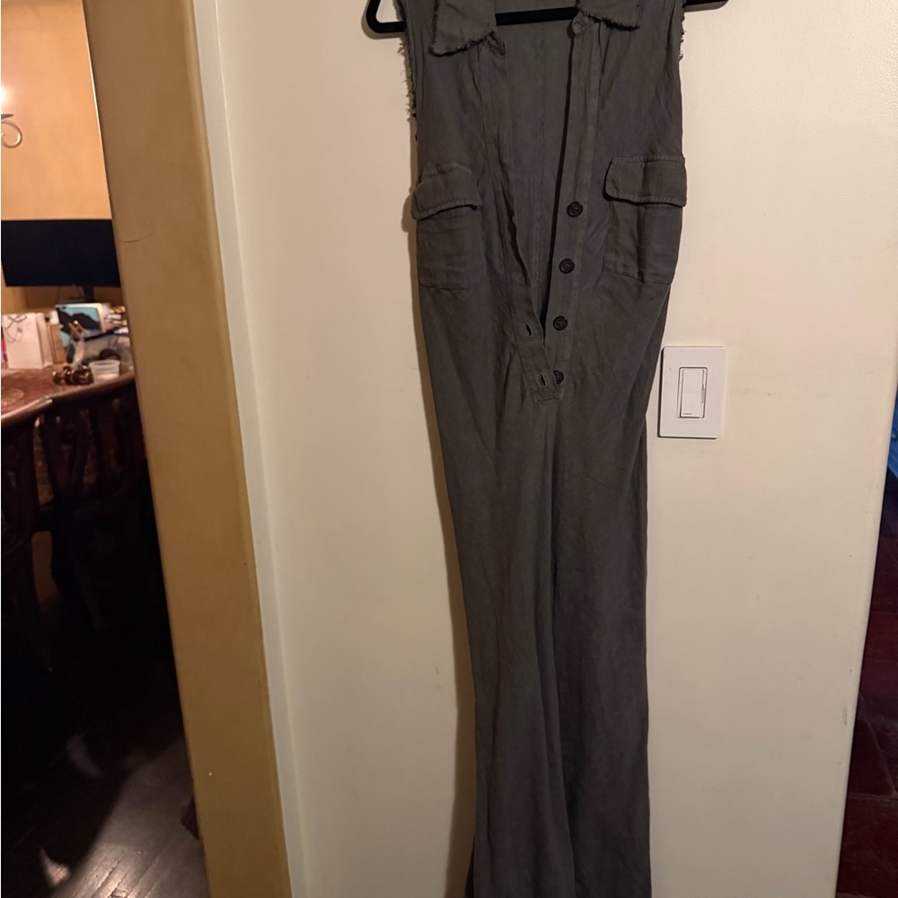 Zara Olive Utility Sleeveless Jumpsuit